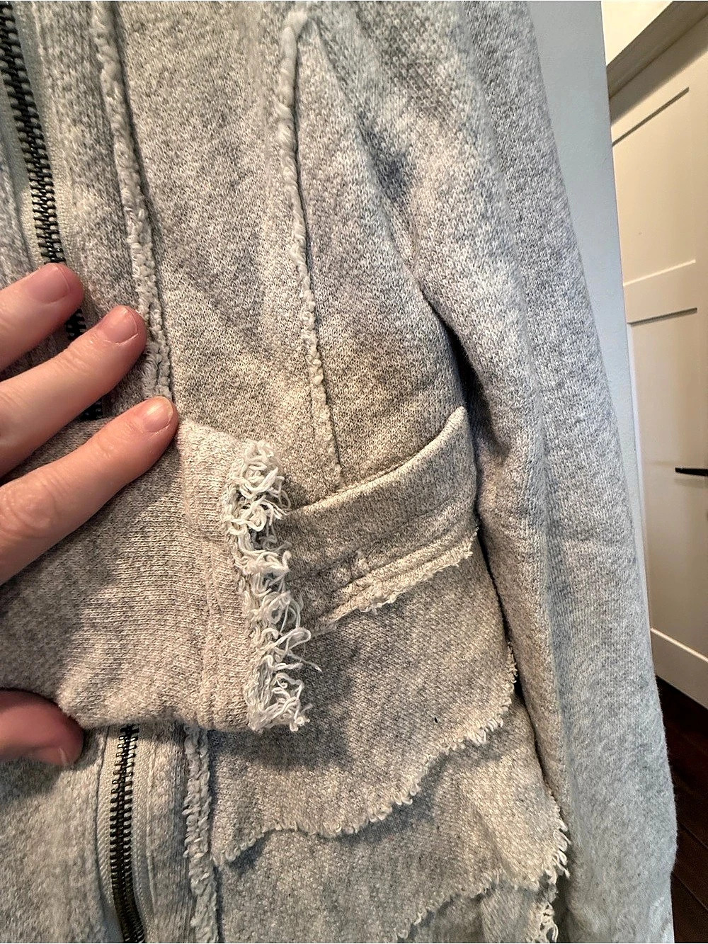 Sundance Joy Gray Ruffle Jacket, Size Small - Picture 9 of 10